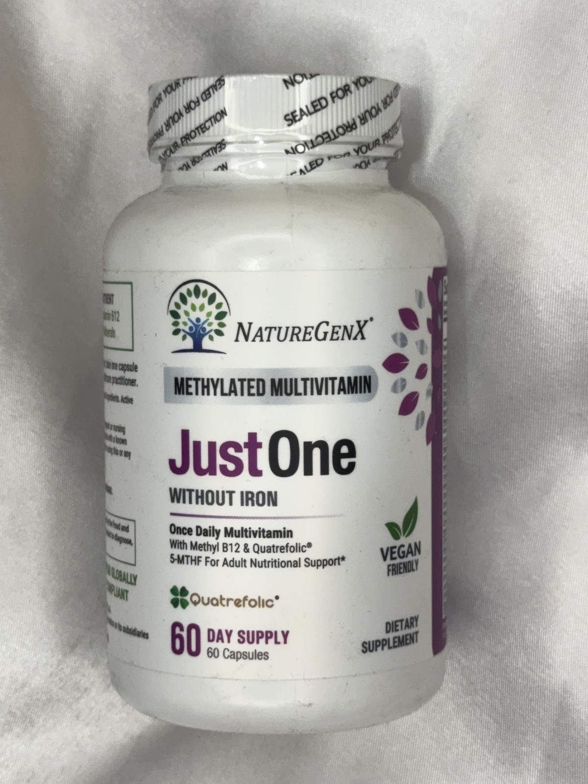 Naturegenx Just One Daily Methylated Multivitamin Iron-Free 60 CapsulesEXP:07/27