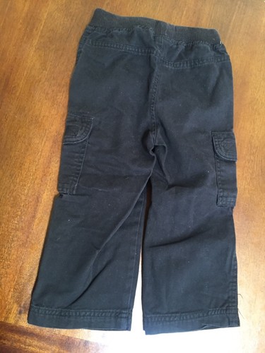 Child Place Boys 2t Black Cargo Pants Elastic Waist Euc