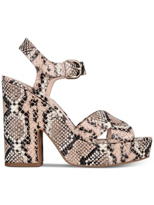 

Женские бежевые кожаные сандалии KATE SPADE со змеиным рисунком 1-1/2 дюйма на платформе Grace, Бежевый, S9700819