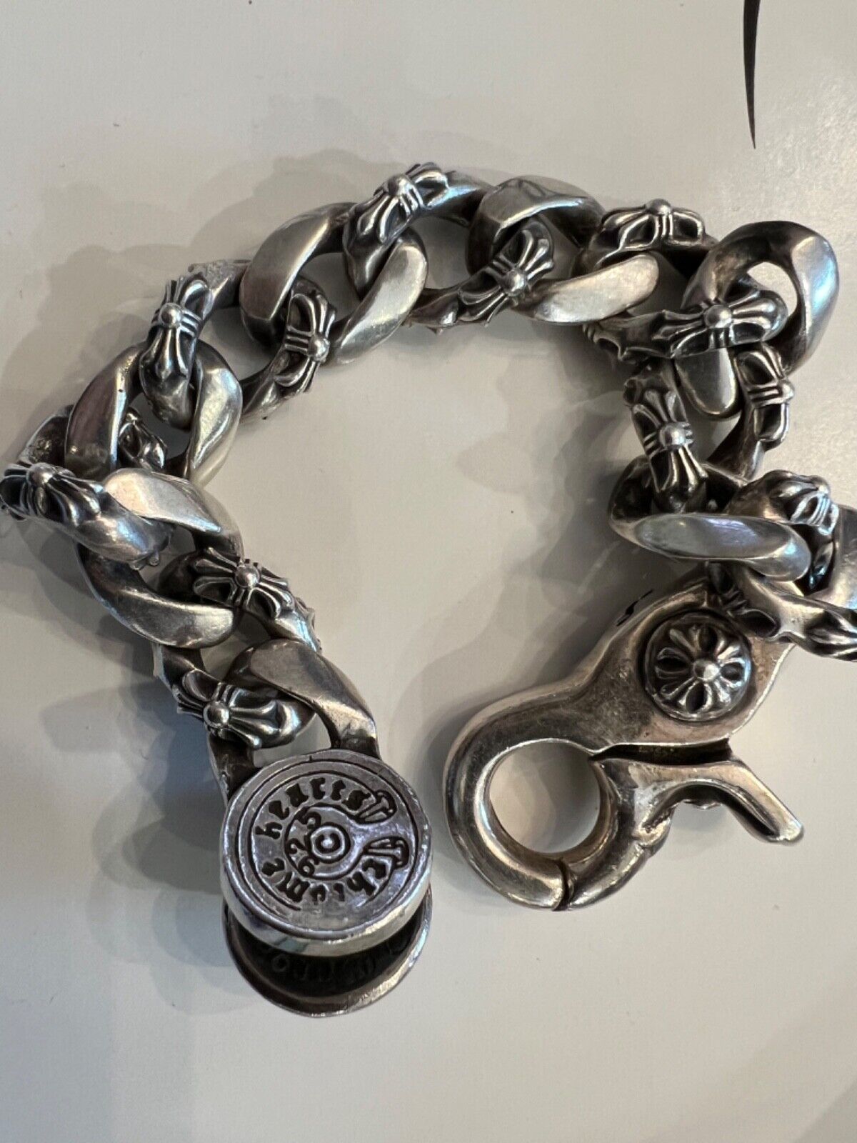 chrome hearts fancy link 13!link silver men's bracelet | eBay chrome hearts fancy link 13!link silver men's bracelet | eBay