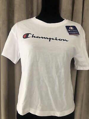 Girls Champion T shirt active crop top White Size XL  New