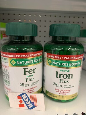 QTY: 2),NB Gentle Iron Plus Prevent Iron Deficiency Anemia 150 Capsules, EXP25JN