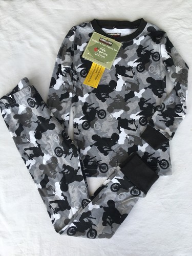 NEW Kirkland Signature Boys Size 5 Pajama Set 2pc Shirt Pants Organic Cotton