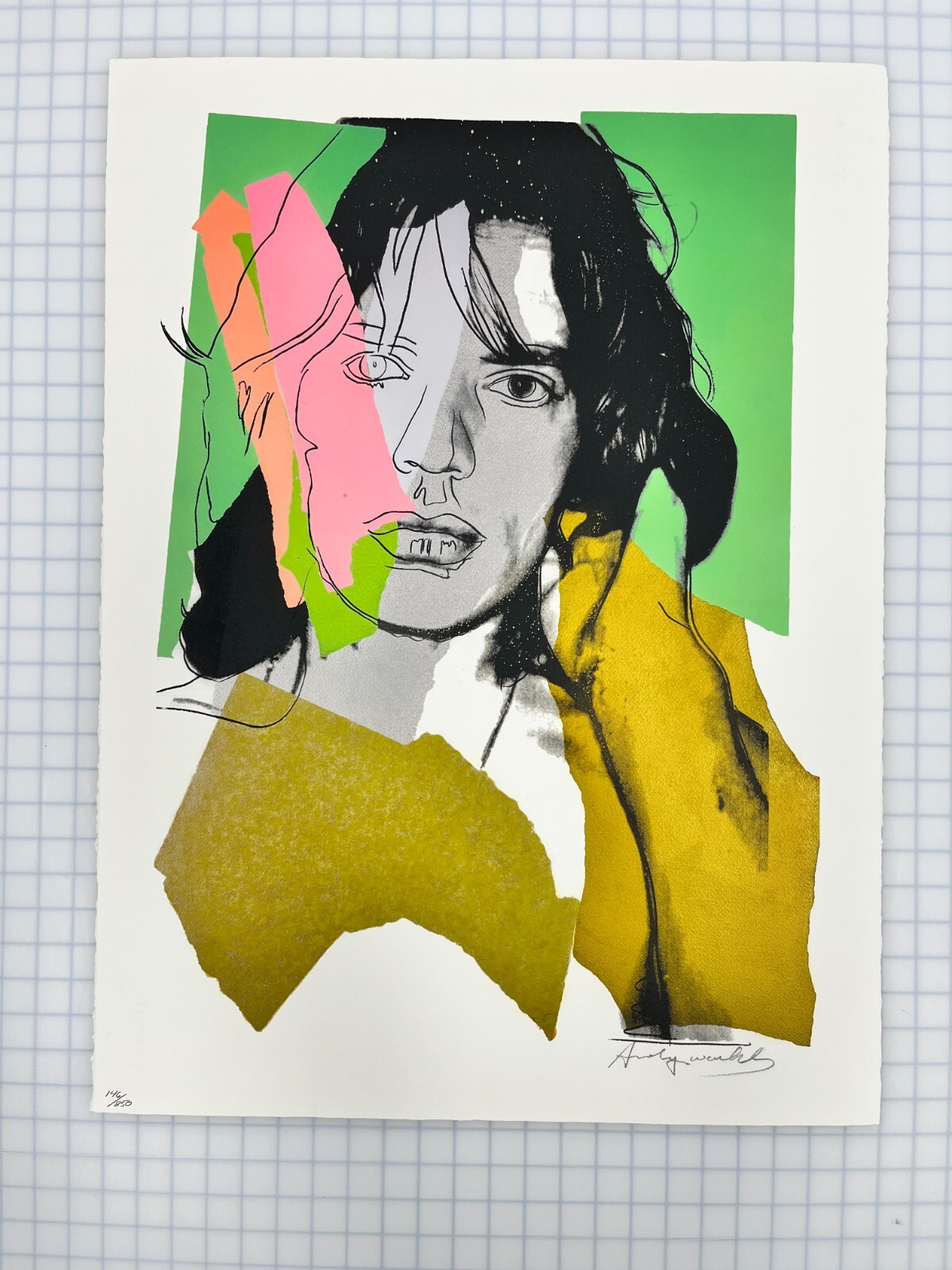70s？ Andy Warhol Mick Jagger 展示会ポスター 70s？ Andy Warhol Mick Jagger 展示会ポスター