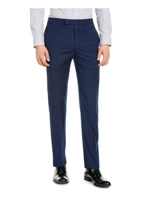 

CALVIN KLEIN Мужские темно-синие прямые брюки в клетку без защипов 40W/34L, Navy, JMROPJSYX548