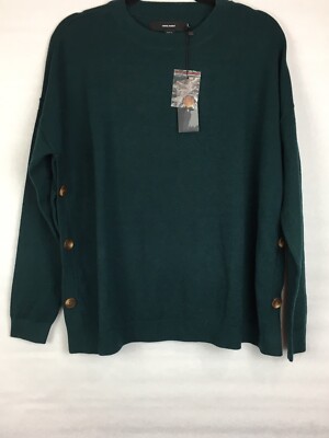 New $59 Vero Moda Women's Size Medium Sweater Button Sides Green Long Sleeve