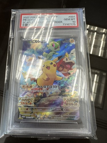 PSA 10 GEM MINT JAPANESE POKEMON 2022 PIKACHU 001/SV-P PROMO