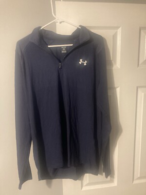 UA Under Armour T Shirt 1/2 Zip Tech Muscle Pullover Long Sleeve Men's