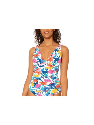 

BLEU Женский разноцветный стрейч с формованными чашечками Tankini Top, Синий