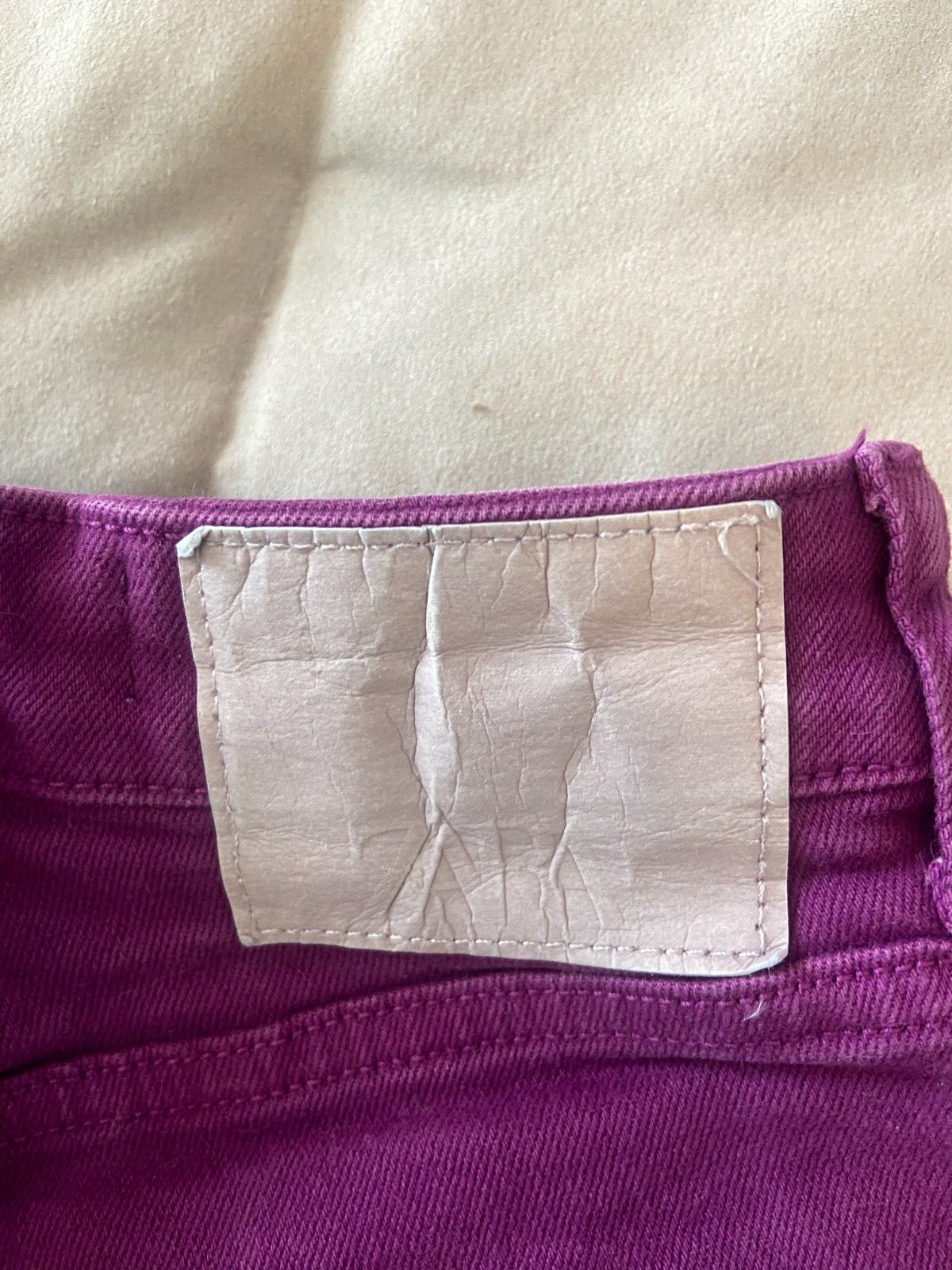 ZARA Women's Purple High Waisted Straight Distressed Leg Denim Jeans Size 4