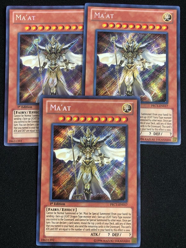YUGIOH MA'AT PRC1-EN017 1ST SECRET X3 NM