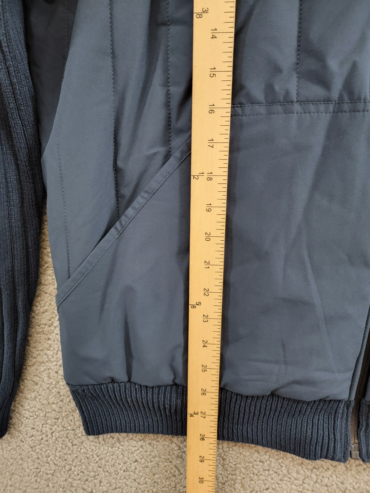BASS OUTDOOR Mixed Media Zip-Front Hooded Sweater Jacket Men's XL Navy Blaze L/S - Picture 8 of 17