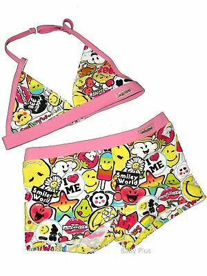 Smiley World Girls Sticker Bomb 2-Piece Bikini Swimming Costume Swim Suite 