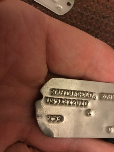 3 Vintage Military Metal Dog Tags ~ Notched