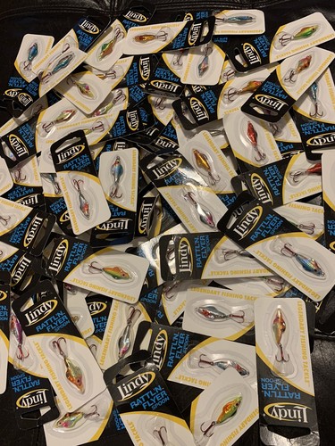 Qty 1-12 Lindy Rattl'n Flyer Ice Jigs Jigging Spoon Fishing Lures (ASSORTED)