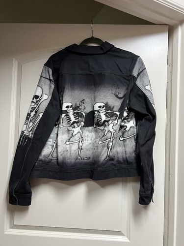 NWT Walt Disney's Silly Symphonies "The Skeleton Dance" Denim Jacket Adult XL