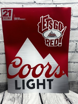 Coors Light Magnetic Sign LETS GO RED Wisconsin Badgers Rare