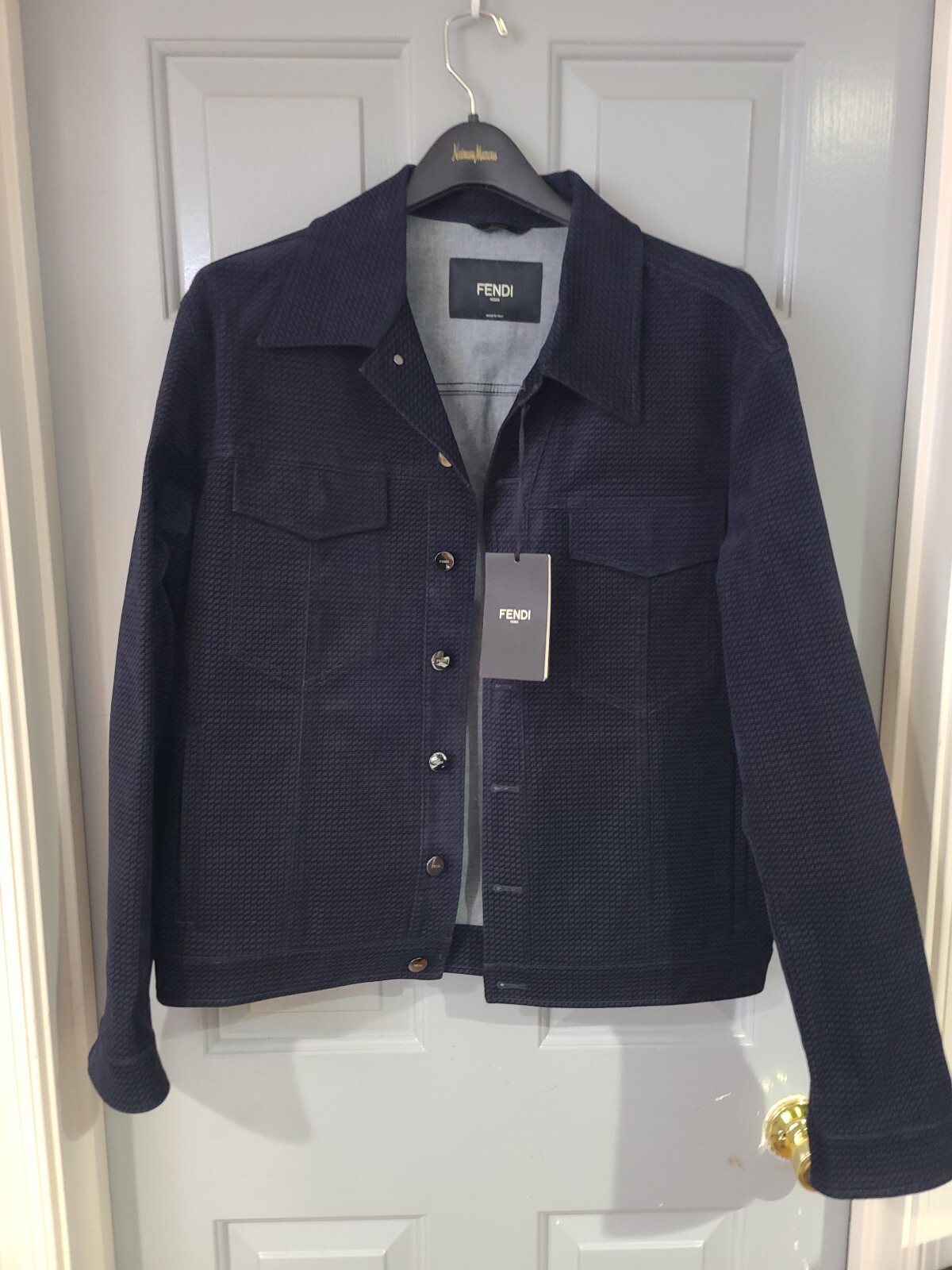 ジャケット FENDI EMBROIDERED CHAMBRAY JACKET FF chambray jacket | Luisa World