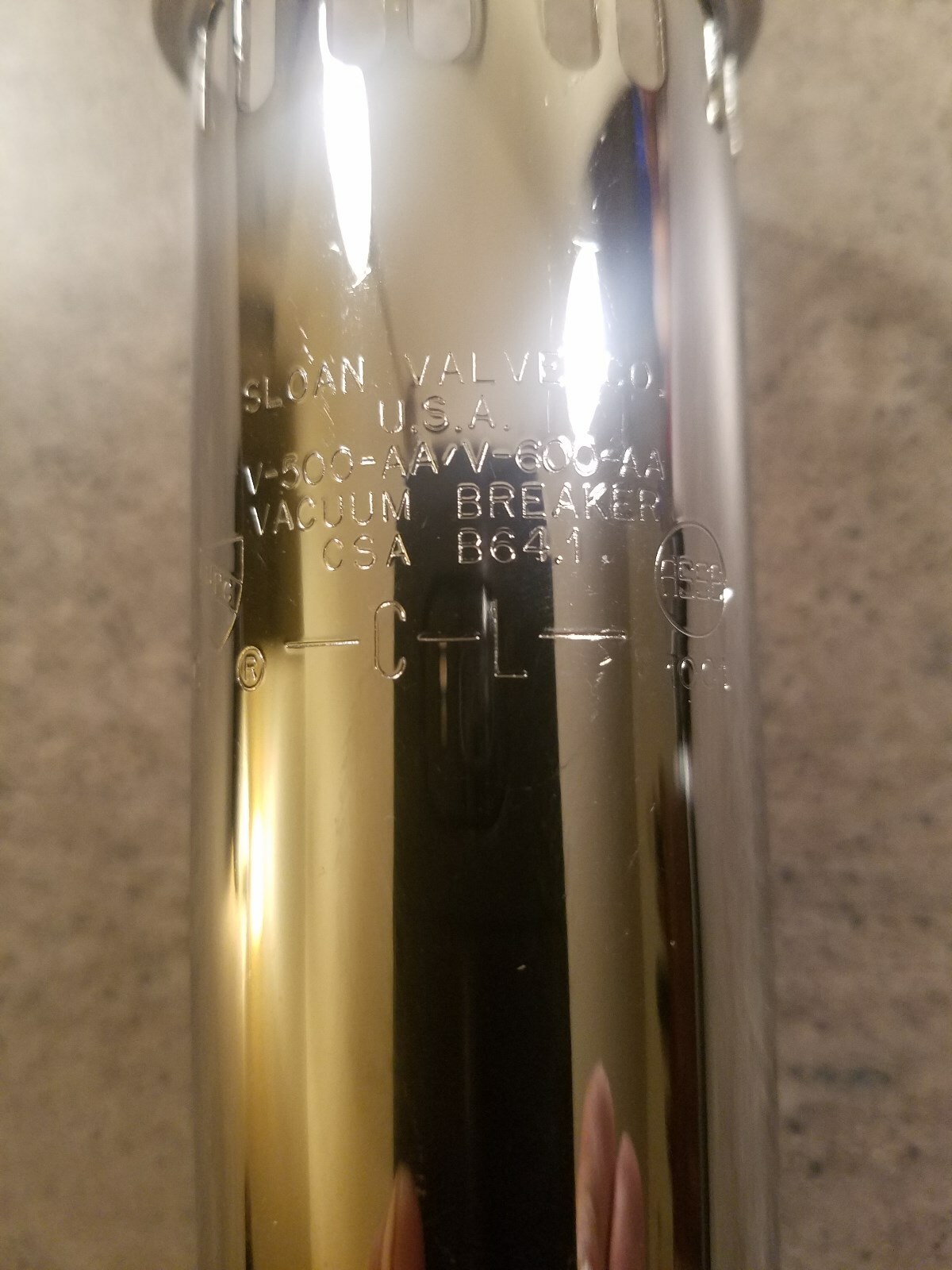 Lot of 6 (Six) Sloan V-500-AA V-600-AA 1-1/2 x 10 Vacuum Breaker Flush Connector