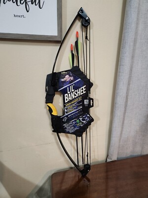 NEW LIL BANSHEE JUNIOR ARCHERY SET BARNETT BLACK YELLOW RIGHT OR LEFT HANDED