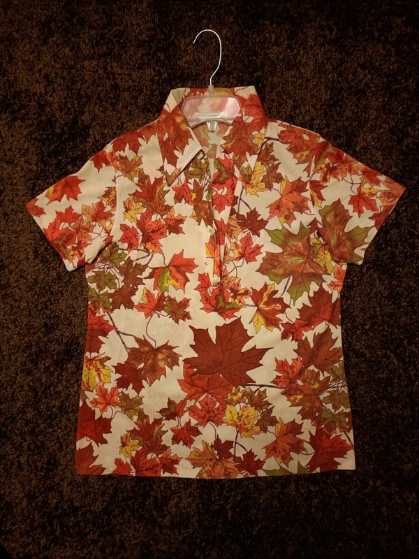 Vintage Lilly Dache Tyler Durden Brad Pitt Fight Club 70s Polo Shirt Maple Leaf