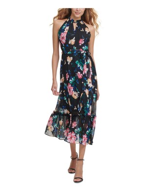 

KENSIE DRESSES Женское черное шифоновое платье-футляр без рукавов с поясом и подкладкой, Черный