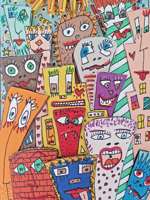 James Rizzi 3D ATTITUDES Original Handsigniert Handnummeriert aus 1987,  117/175