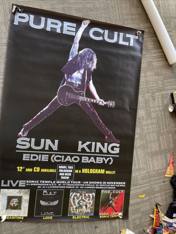 #199 1989 The Cult Sonic Temple Subway Record Store Promo Tour Poster 40x60”