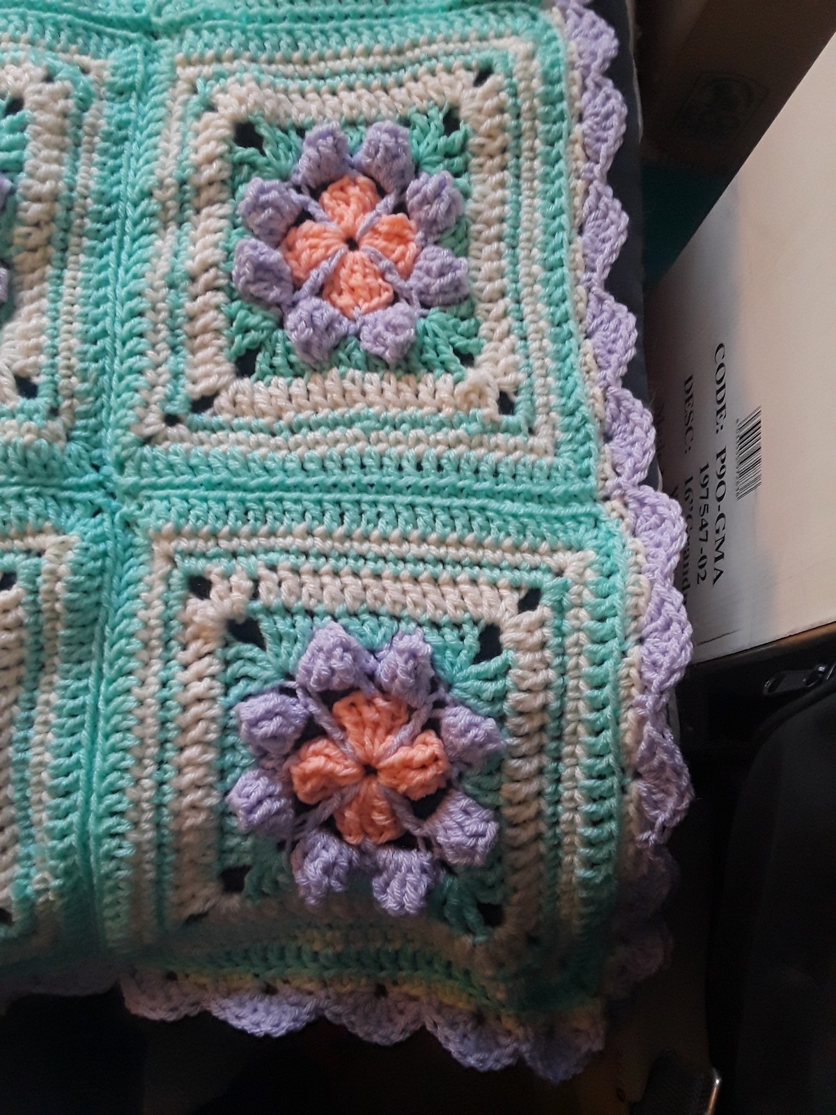 Handmade crochet, afghan queen size 67 X 75 (#5)