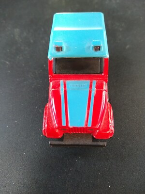 Vintage TYCO Red & Blue Jeep CJ-7  Curve Hugger HO Slot Car Preplayed 