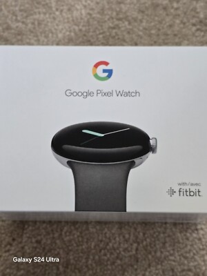 Google Pixel Watch 41mm Polished Silver Stainless Steel Case with Charcoal...