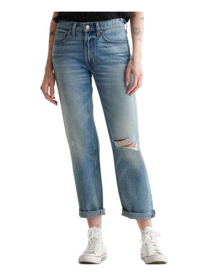 

Женские синие джинсы-бойфренды LUCKY BRAND с карманами и манжетами на молнии, размер 6\28, Синий, 7WW1268