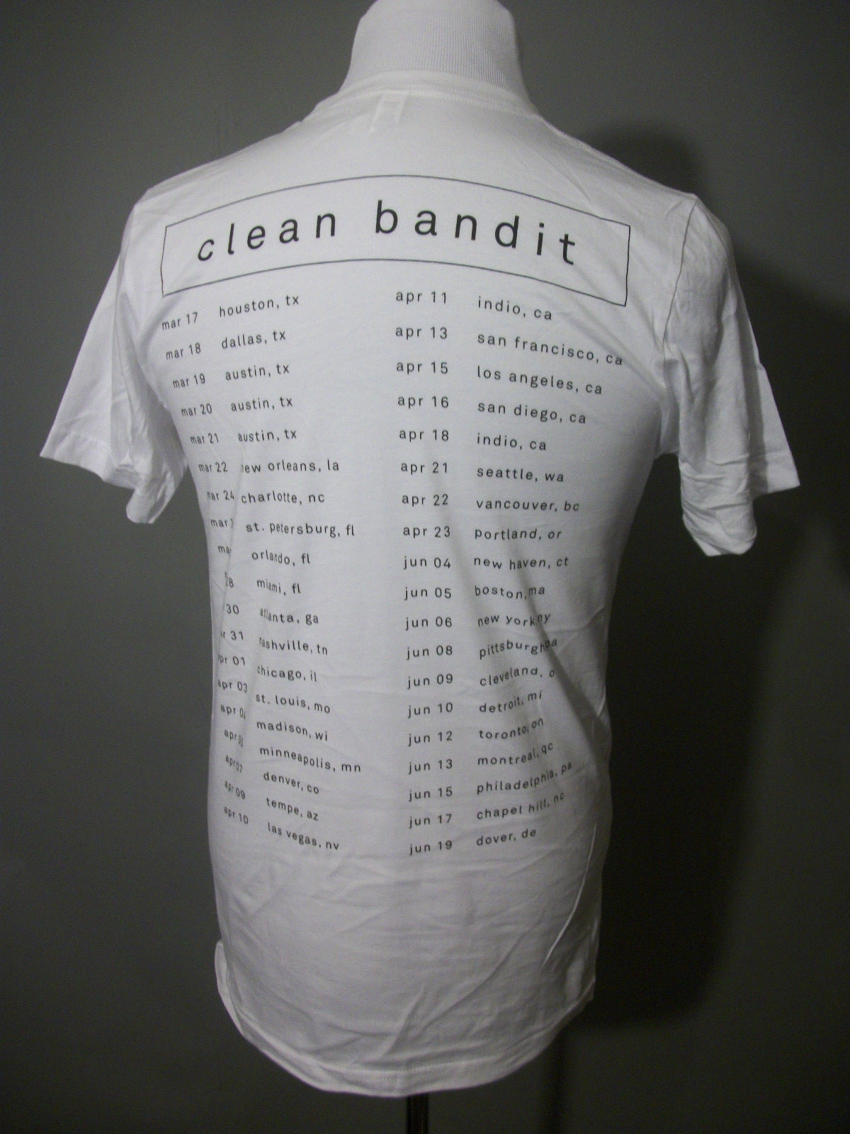 Clean Bandit New Eyes Promotional Concert Tour music t-shirt Sz S / Small NWOT