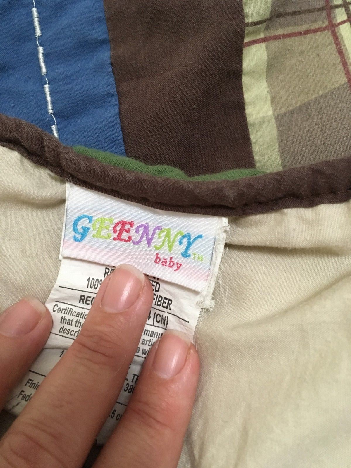Geenny Baby Crib Blanket~Boys~Sports~Baseball~Soccer~Football~Green/Blue/Brown