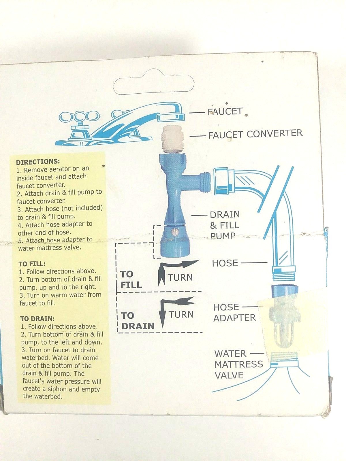 MAKING WAVES WATERBED DRAIN AND FILL KIT - ADAPTER, CONVERTER, AND PUMP