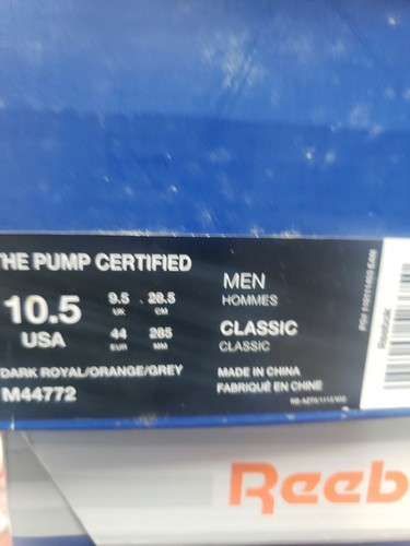 Pre-owned Reebok The Pump Certified X Limited Edt 25th Anniversary Size 10.5 M44772 In Blue