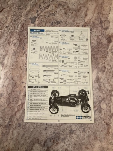 Vintage Tamiya 58087 Manta Ray Kit Original Manual 1990 0890 RC Car Buggy RARE!