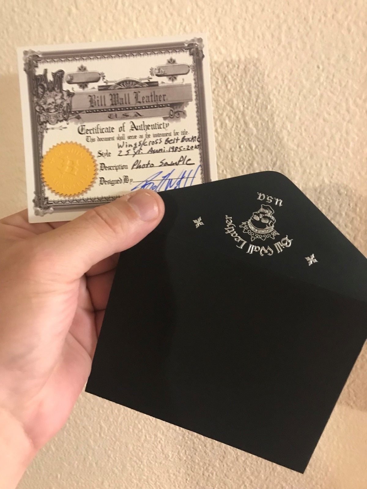 Bill Wall Leather Logo with Wings Belt Buckle and Size 38 BWL NGAF Belt