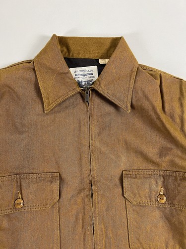 Pre-owned Levi's Levis Made And Crafted Lmc Union Trucker Jacket Nugget Yellow Rinse Brown Xl
