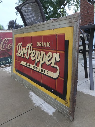 Vintage 1940’s “Drink” Dr. Pepper “Good For Life” Soda Advertising Sign 53”
