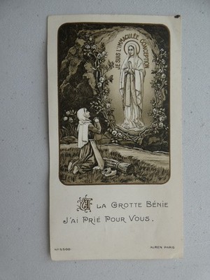 image pieuse a la grotte benie j'ai prie pour vous , lourdes ed° alren