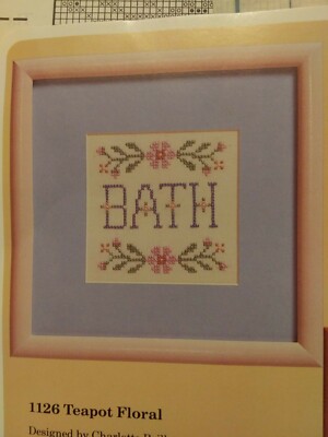 Vtg. 1987 The Creative Circle cross stitch kit Bath 1846 So Pretty 5x5 in.