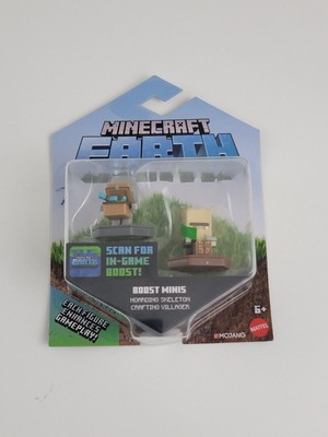 Minecraft Earth Boost Minis Hoarding Skeleton & Crafting Villager Figures NIP