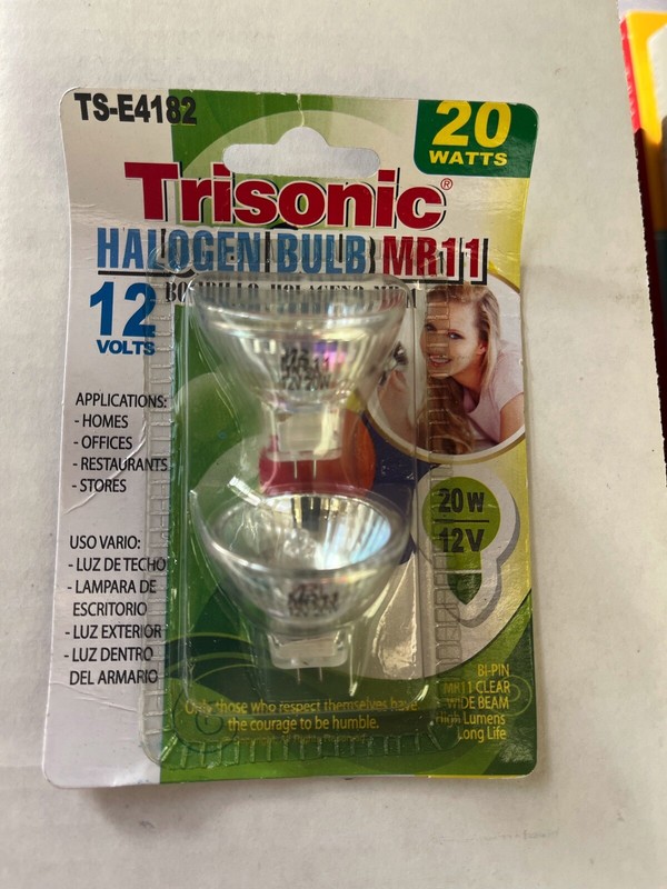 2 Trisonic MR11 12 Volt 20 Watt Bi-Pin Halogen Light Bulbs Landscape TS-E1482