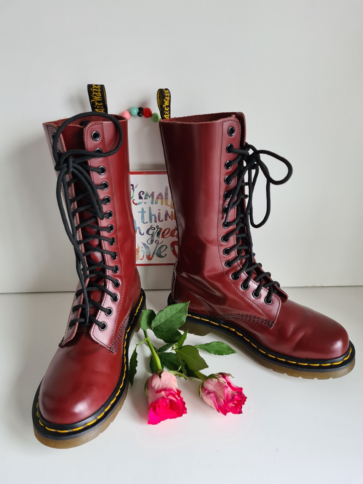 Dr Martens Doc 1914 14 eye oxblood cherry red mid calf boots Dr Martens Doc 1914 14 eye oxblood cherry red mid calf boots