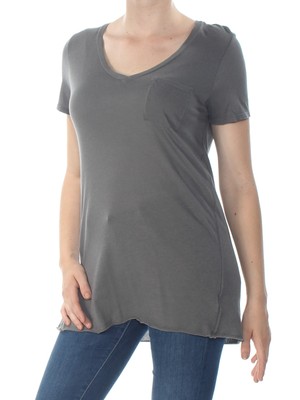 

Женский серый топ с короткими рукавами и V-образным вырезом MICHELLE