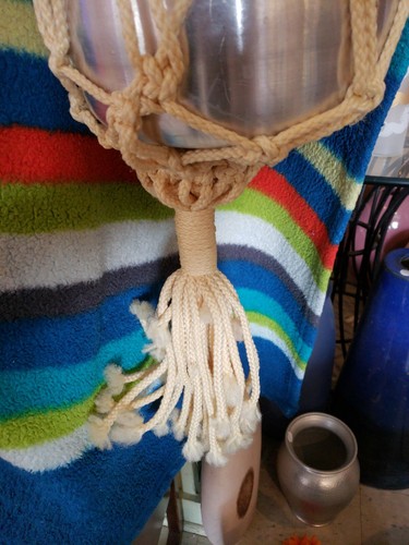 Vintage 1970s Hand Crafted Macreme Hanging Plant Holder 70