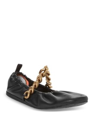 STELLAMCCARTNEY/женские черные балетки на цепочке с ремешком-пудрой Falabella 39,5