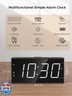 Alarm Clock for Bedroom, 2 Alarms Loud LED Big Display Plug in Simple Basic Digital Clock with USB Charging Port, Adjustable Volume, Dimmable, Snooze for Deep Sleepers Kids Elderly Home Office