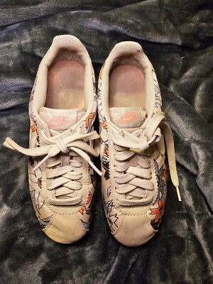 nike cortez floral pack denim mens sneakers shoes us size 85 whitemulti used 304239000288